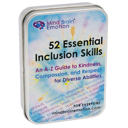 Mind Brain Emotion 52 Essential Inclusion Skills - A to Z Guide to Kindness, Compassion, Respect for Diversity and Disabilities - Educational Cards and Health Advocate to Teach Kids Empathy