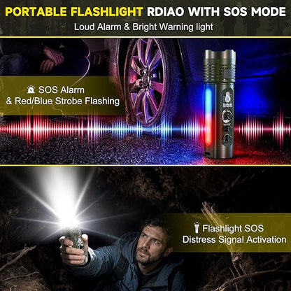 Emergency Crank Radio with AM/FM/SW, Portable Flashlight Radio | Bluetooth Speaker,Warning Light,Reading Lamp,SOS Alarm,with Emegrency Bracelet,Thermal Blanket