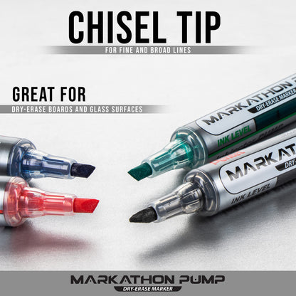 Pentel Markathon Pump Dry Erase Marker, Chisel Tip, Green Ink, 12 Pack (MWL6SX-D)