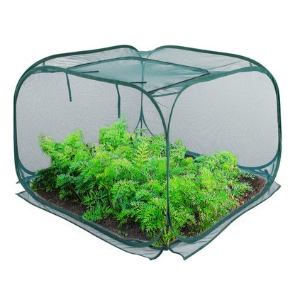 ANC POP Pop Up Mesh Plant Cover,40'' x 40'' x 30'' Plant Protector for Raised Garden & Flower Bed, Net Cage Plant Guard for Fruits, Vegetables, Seedlings and Herbs, 8 Ground Stakes for Fixing