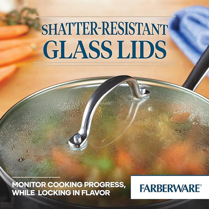 Farberware Millennium Stainless Steel Pots and Pans Set, 10-Piece Induction Cookware Set, Silver