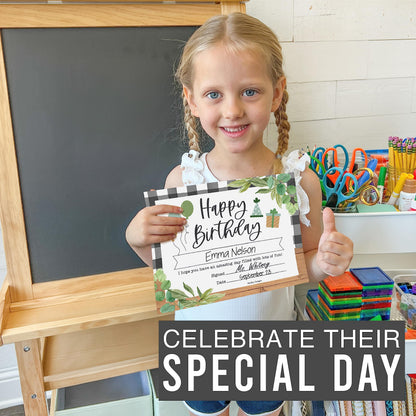 Happy Birthday Certificates for Students - 25 Student Birthday Certificates for Kids Classroom Must Haves, Teacher Supplies for Classroom Elementary, Farmhouse Teacher Essentials