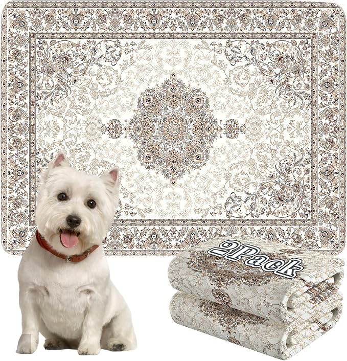 Dogcator Washable Pee Pads for Dogs, 2 Pack Reusable Puppy Training Pads. 36''x48'' Super Absorbent Dog Rugs, Non-Slip and Leakproof Pee Mat for Dogs, Whelping Pads for Crates and Floors