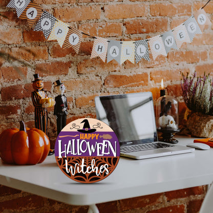 Beshoul Halloween Desk Decorations for Home, Witch Hat Gifts for Women Friends Coworkers, Web Witches Table Decor for Bedroom Living Room Bathroom - D03