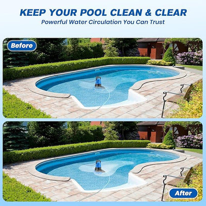 1 HP Automatic Pool Cover Pump 5000 GPH - Submersible Water Removal Pump with 26ft Power Cord & 3/4” Check Valve for Pool, Hot Tubs, Rooftops, Water Beds and more (2026 Upgrade）