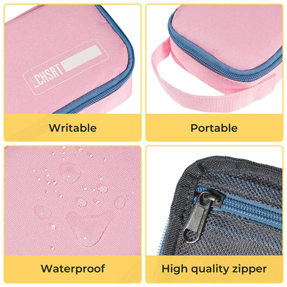 ECHSRT Large Pencil Case, Aesthetic Pen Pouch with Big Capacity, Minimalist Portable Stationery Bag with Handle for Office Organizer Pink Pencil Cases for Girls