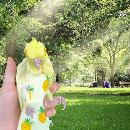 2Pcs Bird Diapers Bird Harness Flight Suits Diapers with 2Pcs 80 Inch Flying Leash Parrot Nappy Pigeon Pants Urine Wet Suit for Cockatiel Conure Macaw Budgies Parakeet-Apple&Pineapple