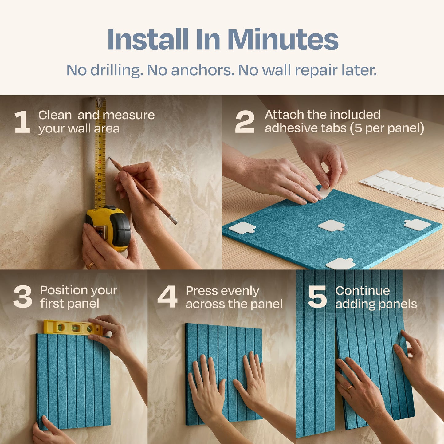 Ekkogo X-Large Cork Board Alternative 12-Pack Felt Bulletin Board Thick and Decorative Pin Board for Home Office Walls 47.24 x 35.43 Inches with 72 Adhesive Tabs - [Light Turquoise]