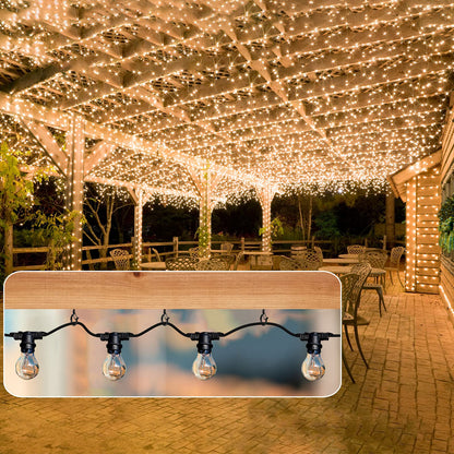 FSAH 36 PCS Q-Hanger Hooks with Safety Buckle, Windproof Screw Hooks for Outdoor String Lights Hanging Christmas Lights, Plants, with 1 Wing Nut Driver