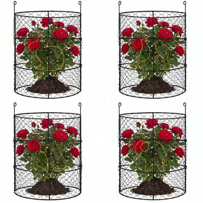 DHAMPOOH Large Plant Protection Cage, 4 Pcs Heavy Duty Chicken Wire Cloche, Metal Protectors for Garden Plants, Protecting Fruits and Seedlings from Rabbits, Squirrels and Other Animals - 14'' x 16”