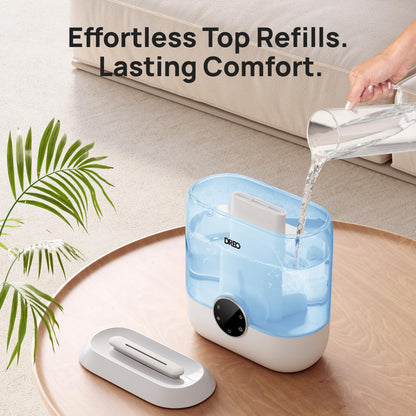 Dreo Smart Humidifiers for Bedroom, 6L Top Fill Supersized Cool Mist Humidifier for Large Room, 60 Hour Runtime, Quiet Ultrasonic Humidifier for Plants, Baby, Indoor, Home, Night Light, Black