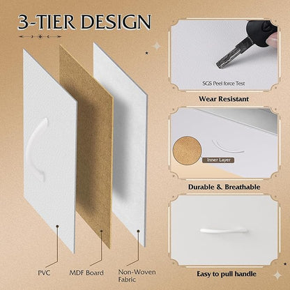 WLIVE Dresser for Bedroom with 8 Drawers, Wide Fabric Dresser for Storage and Organization, Bedroom Dressers, Chest of Drawers for Living Room, Closet, Hallway, White