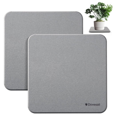 Dovesail Plant Saucer, 12" Instantly Dry Diatomaceous Earth Stone Prevents Moisture Buildup, Flower Plant Tray Pot Saucer Keep Counter and Floors Dry and Clean (2 Pack)- Dark Gray