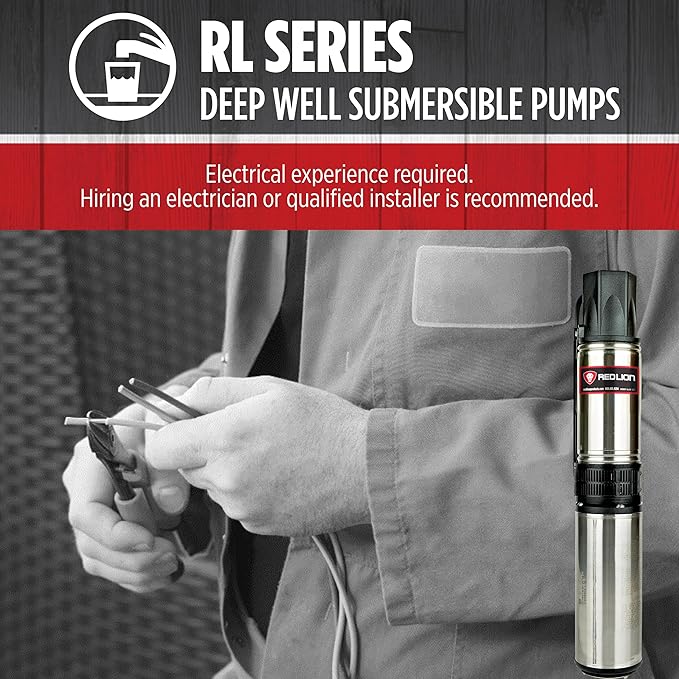 Red Lion RL12G07-3W2V 4-inch Submersible Deep Well Pump with Control Box, 3/4 HP, 12 GPM, 3-Wire, 230 Volt, Steel, 14942406