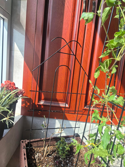 ARIFARO 24" Metal Garden Trellis for Climbing Plants, 4 Pack Plant Trellis for Potted Plants, Indoor Outdoor Black Trellis for Vines, Flowers, House Plants, 10" Wide