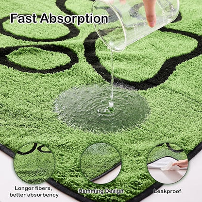 Qeils Reusable Dog Pee Pads, 2 Pack Super Absorbent & Leakproof Washable Puppy Pads with Soft Green Top Layer, for Potty Training, Crates, Couch, Car Seats & Pet Beds, 30"x 34"