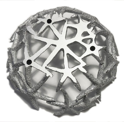 Mazeology Nautical Beach Starfish Centerpiece Bowl 11” Diameter Cast Resin Decorative Shiny Silver