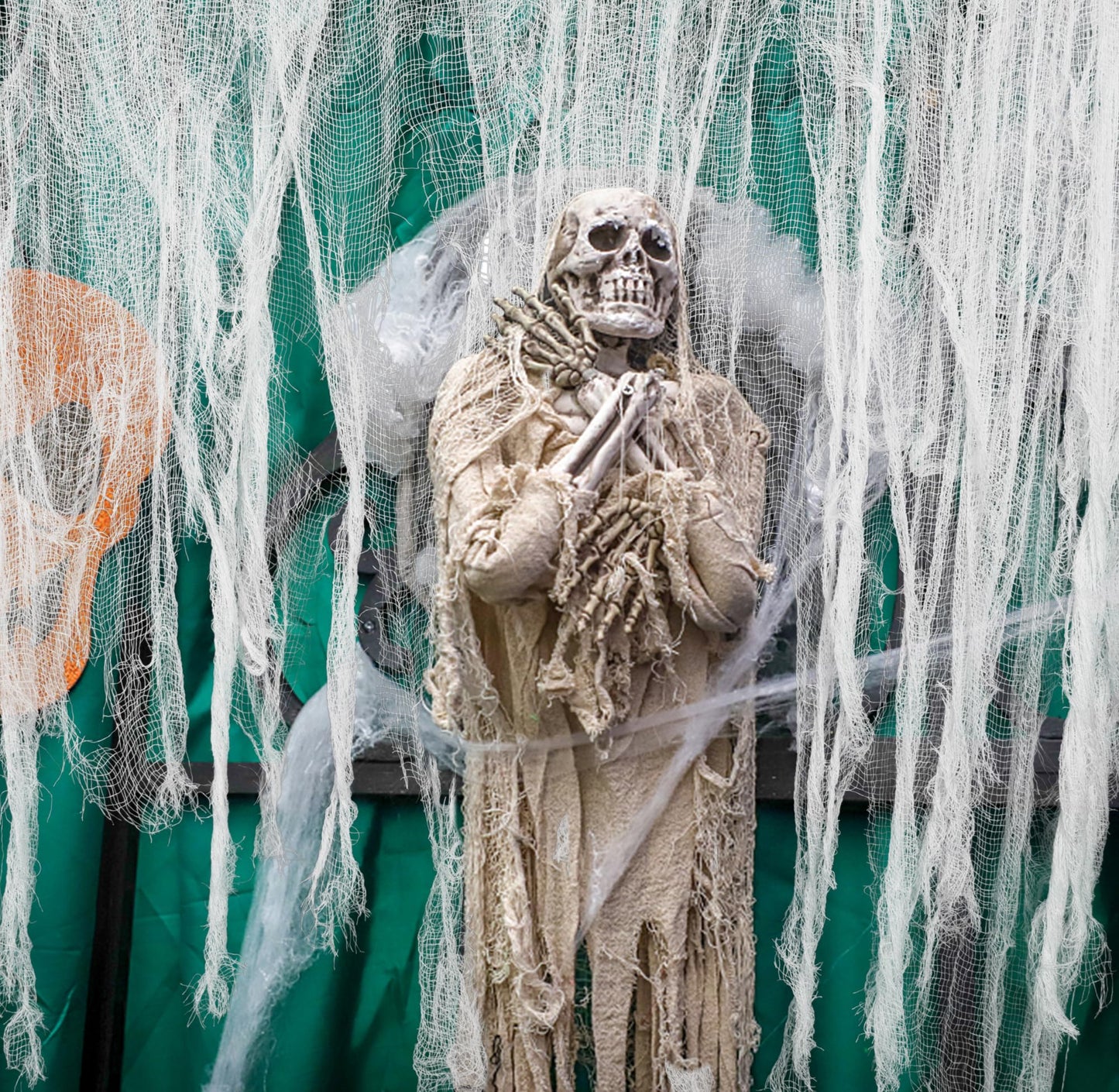 Tlswshsy Large Size 400" x 59" Halloween Creepy Cloth - Creepy Spooky Halloween Decorations - Large Size Scary Creepy Gauze for Halloweens Party Supplies Stairway Window Table Doorways Decor