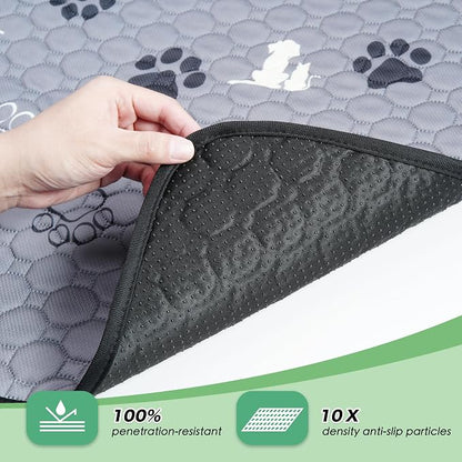 WanpeeGoo Washable Pee Pads, Puppy Pee Pad for Dogs, 2 Pack Absorbent Reusable Training Dog Pads Pet Puppy Pads, Non-Slip Potty Pads for Whelping, Playpen, Crate, Bed, Grey 18"x24"