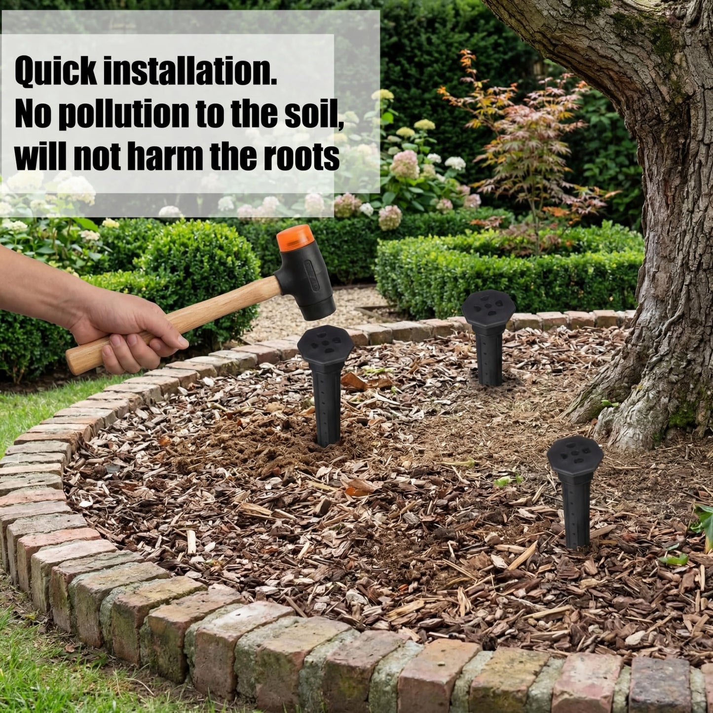 Briwooody 15 Pack Garden Watering Stake Large UV-Protected ABS Plastic Deep Root Irrigation Spike for Trees, Shrubs, Bushes, Shrubs, Flowers, Fruits, Vegetables, Potted Plants (14 Inch)