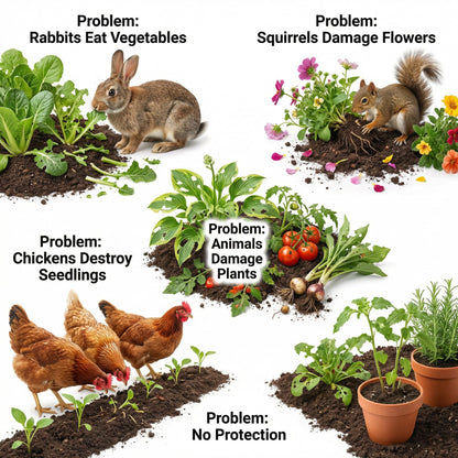 3Pack Plant Protector from Animals, 9pcs Wire Plant Protectors Metal Mesh Plant Cages, 11.8 x 15.7 Inch Outdoor Plant Guards for Rabbits Chicken Squirrels and Garden Protection