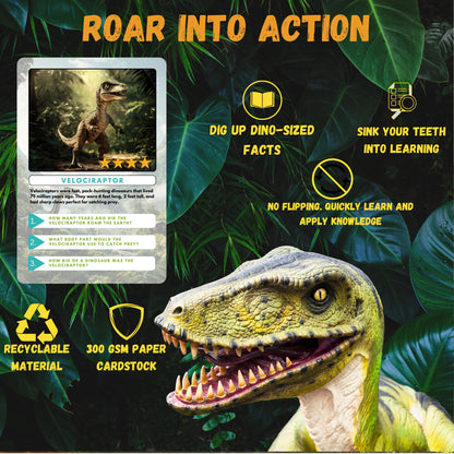 Little Known Truths Dinosaur Trivia Flash Cards for Kids Ages 3+, Educational Dinosaur Learning Game, STEM Flash Cards in Metal Tin, Screen-Free Travel Toy