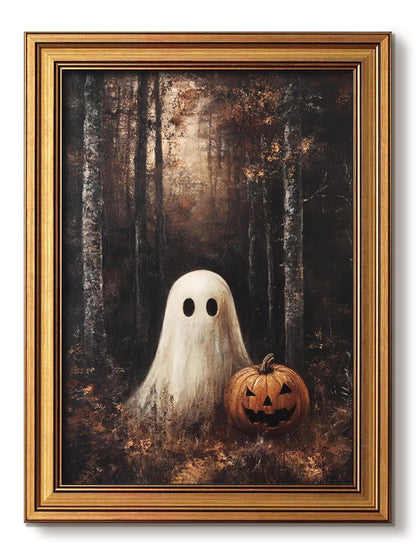 YHCTHT Gold Framed Halloween Wall Art, Ghosts Pumpkin Pictures Wall Decor