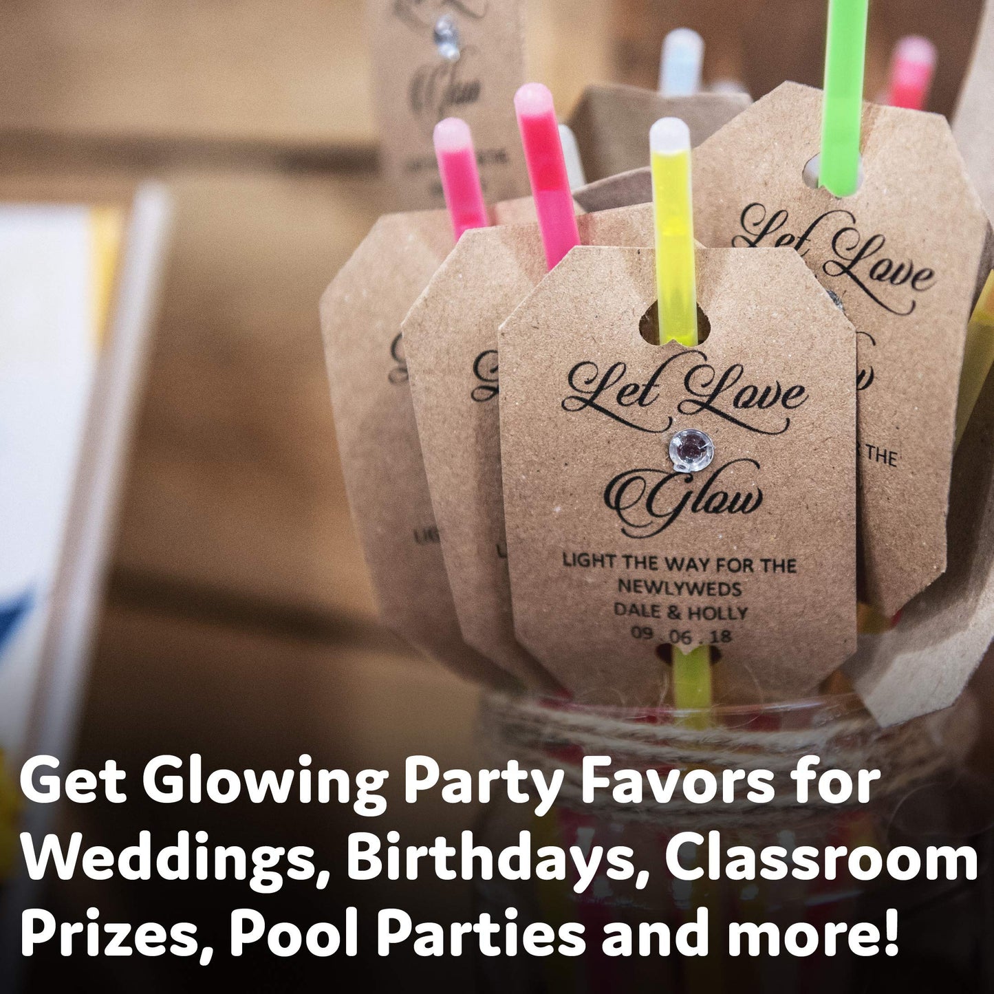 PartySticks Glow Sticks Party Supplies 100pk - 8 Inch Glow in the Dark Light Up Sticks Party Favors, Glow Party Decorations, Neon Party Glow Necklaces and Glow Bracelets with Connectors