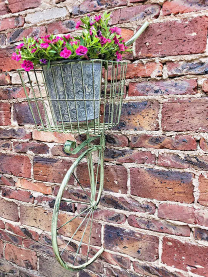 Asiwnshw Plant Stand Indoor Outdoor, Metal Bicycle Plant Shelf Flower Pot Holder Display Racks, Wrought Iron Planter Rack Organizer for Garden Patio Lawn Balcony(Green)