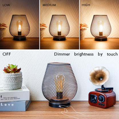 JHY DESIGN Dimmable Touch Bedside Table Lamp Rechargeable Battery Powered Lamp with LED Bulb Cordless Accent Lamp for Weddings Parties Patio Events for Indoors Outdoors(Metal Base, Bronze Egg)