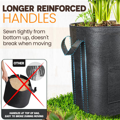 [Upgraded] 4Pcs 15 Gallon Potato Grow Bags with Unique Harvest Window & Visible Window, Non-Woven Planter Pot with Sturdy Handle, Potato Growing Container, Plant Garden Bags to Grow Vegetables, Tomato