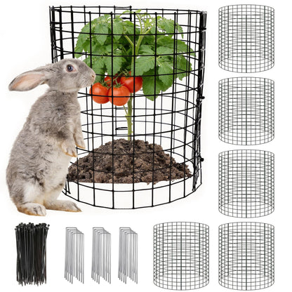 LAPEQQIOJEJ 5 Pack Plant Protector from Animals, 12x12 Inches Wire Plant Protector, Plant Cages to Keep Rabbits Out