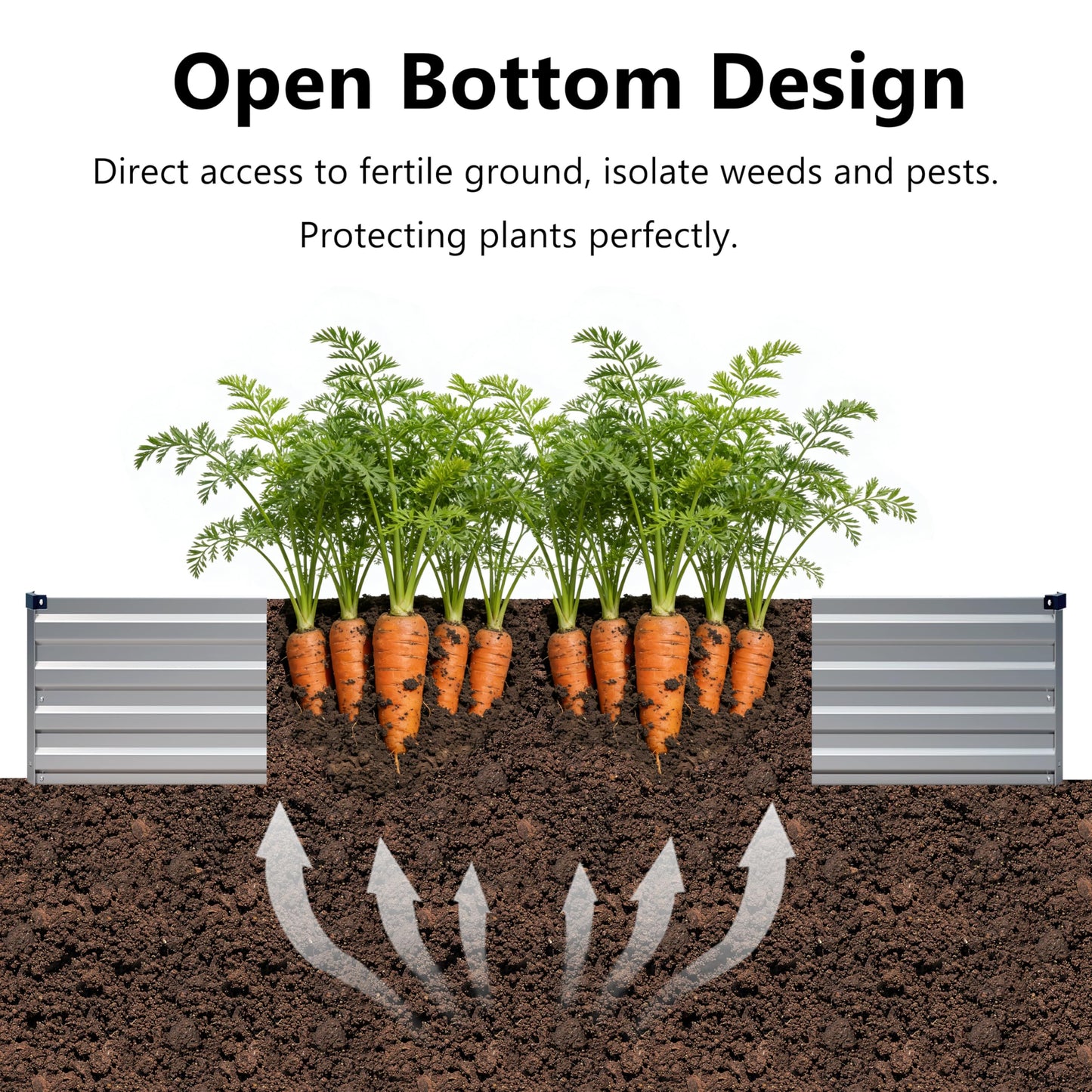zunatu 12x2x1 ft(2 Pack) Galvanized Raised Garden Bed,Outdoor Planter Box Metal Patio Kit Planting Bed for Vegetables Flowers and Succulents,Silver