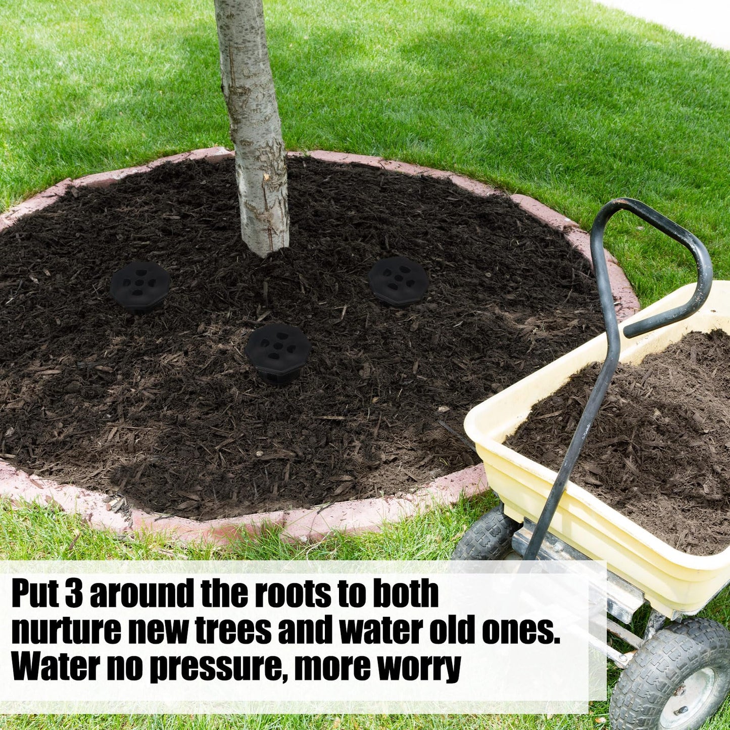 Briwooody 15 Pack Garden Watering Stake Large UV-Protected ABS Plastic Deep Root Irrigation Spike for Trees, Shrubs, Bushes, Shrubs, Flowers, Fruits, Vegetables, Potted Plants (14 Inch)