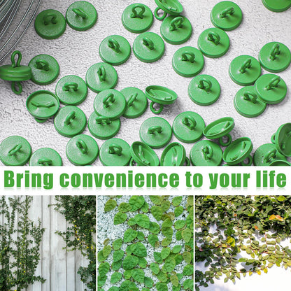 WILLBOND Plant Anchor Kit, 80 Pcs Vine Anchors 5 Pack Silicone Adhesive Sealant Garden Tie Tape Metal Wire Wire Cutters for Spring Trellis Vine and Stucco Brick Wall Climbing Plants Supplies(Green)