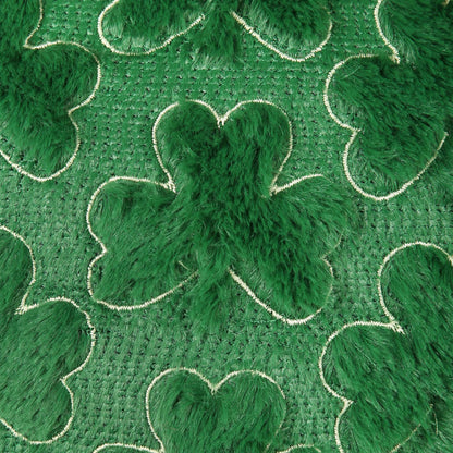 Vermeyen St Patricks Day Pillow Covers 16 x 16 inch Set of 2 3D Embroidered Shamrock Pillow Soft Plush Faux Fur St Patricks Day Decorations for SOFE Bedding Holiday