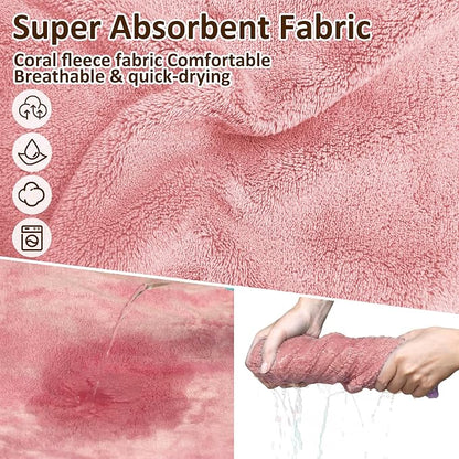 Soft Dog Bathrobe Fast Drying Dog Coat, Super Absorbent Dog Towels for After Bath, Microfiber Pet Robe Adjustable Collar & Belly Warm Keeping Dogs Coat for Pet Dogs & Cats (Pink, 3X-Large)