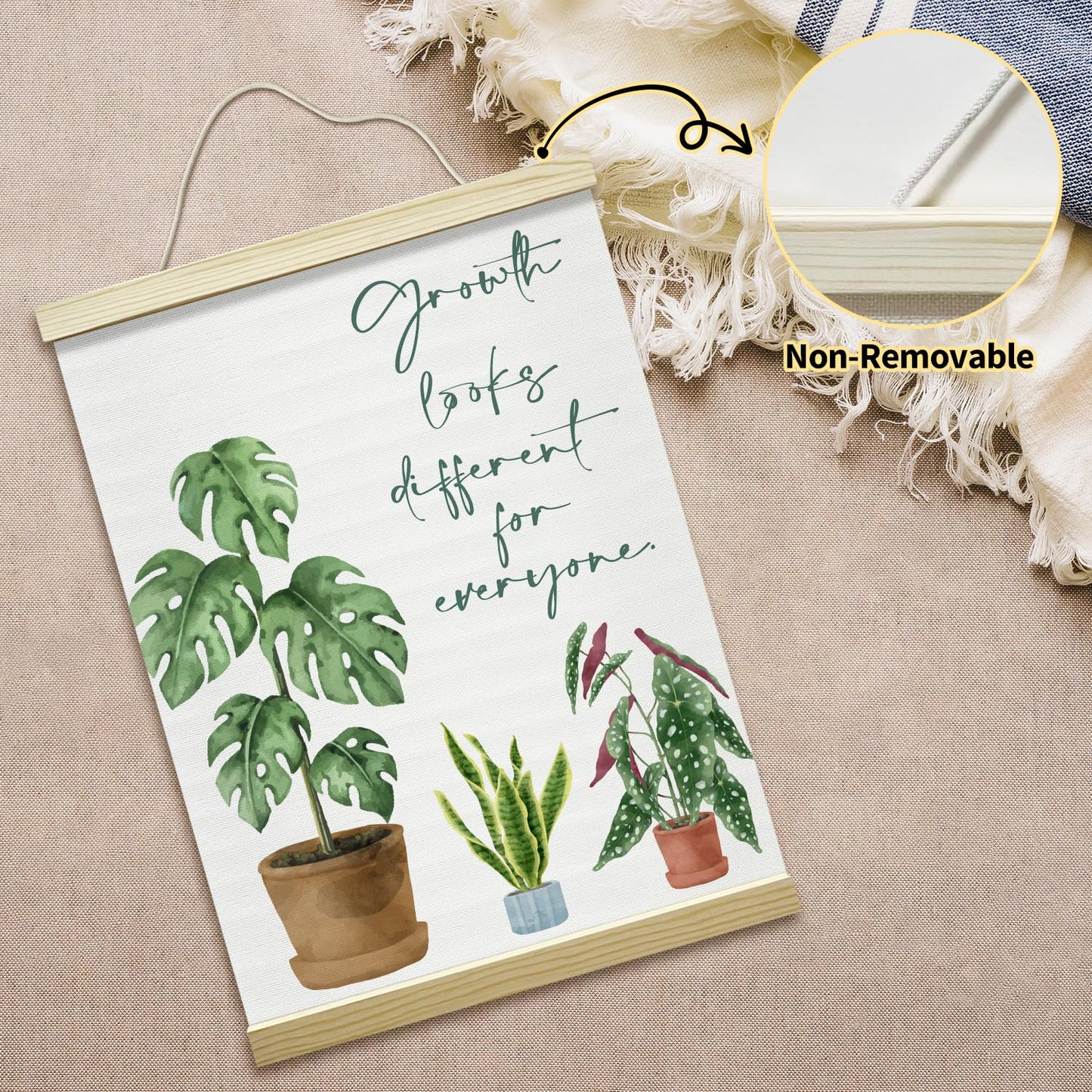 Mental Health Poster Hanger Frame-Growth Looks Different for Everyone, Positive Posters Canvas Wall Art for Therapy Counseling Office Classroom Decor, 12x16 Inches -020