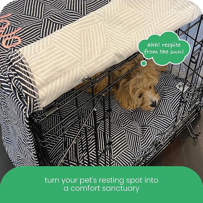 Molly Mutt Rough Gem Dog Crate Cover, 100% Cotton Canvas Cover with 2 Roll-Up Panels, Ideal for Dog or Cat Crate, Durable, Washable, and Free of Harmful Chemicals, 36" x 23" x 25"