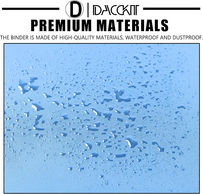 D DACCKIT Card Binder 16 Pocket - Fits 1024 Cards，4X4 Ringless Card Album with Sleeves for Trading Cards & Sports Cards（Model A，Sky Blue）