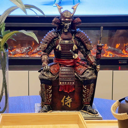 LOOYAR Medieval Samurai Undead Warrior Resin Statue (Red Gold)