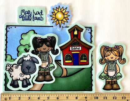 Mary Had A Little Lamb 7 Precut Felt Figures for Flannel/Felt Board Stories Nursery Rhymes Preschool