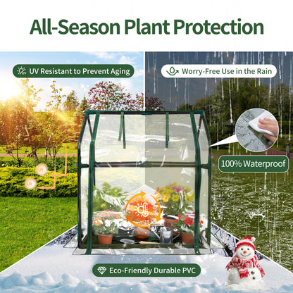 PROWORX Mini Greenhouse 36"×18"×33" Small Greenhouse Seed Starting Waterproof Floor Mat Portable Greenhouse Patio Balcony and Garage Indoor & Outdoor