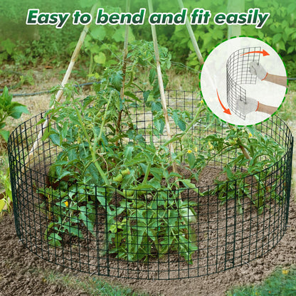 Alphatool 5 Packs Plant Protectors from Animals - 15pcs 17''L*12''H Easy to Bend Chicken Wire Nets Plant Cages Covers for Rabbits Squirrels Deers, Garden Bunny Barricades with Ties, Stakes, Gloves
