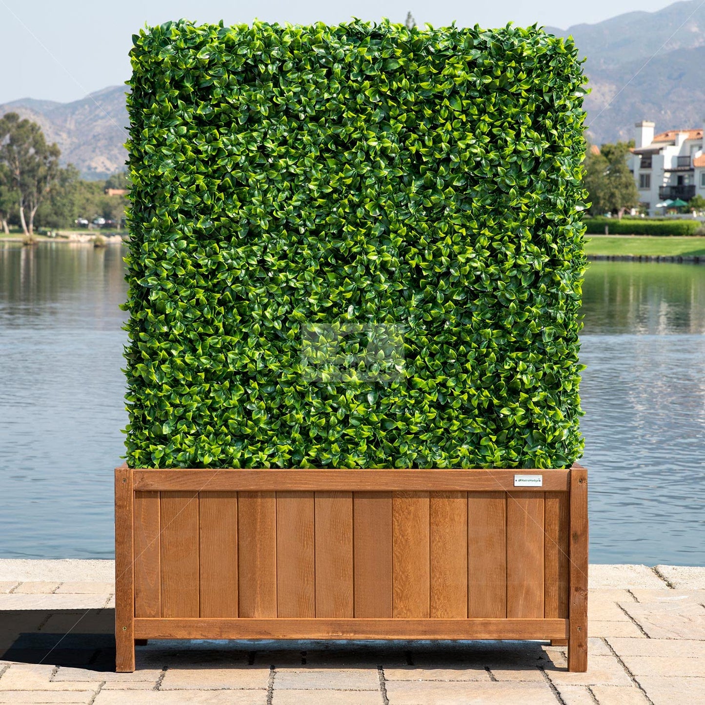 NatraHedge (44" Lx 15" W x 15" H (Brown) Hampton Classic Wooden Planter Box Indoor and Outdoor Rectangular Garden Planter Use for Patio, Yard, Greenhouse, Vegatable, Flowers, and Herb
