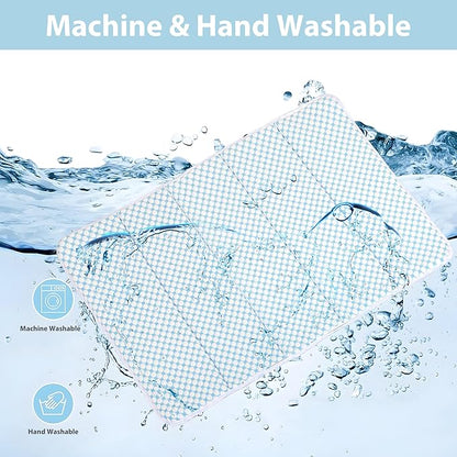 Cooling Dog Mat Q-Max>0.5 - Rapid Cooling Tech, Thin Breathable Crate Pad, Portable Washable Summer Mat, Chill Soothing Fabric - 41"x27" Extra Large Dog, Blue