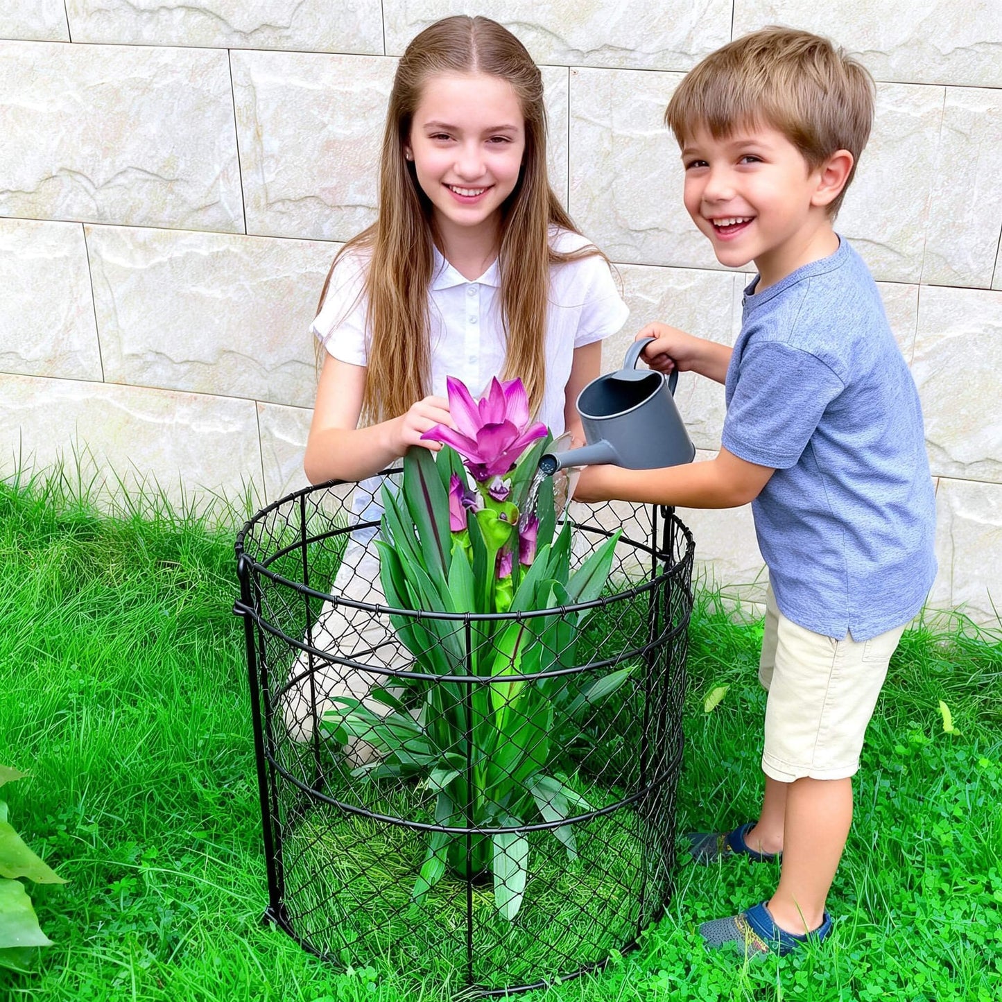 6 Pack Heavy-Duty Chicken Wire Plant Cloches, 14"x16" Rustproof Chicken Wire Cages for Flowers, Seedlings & Vegetables, Combine to Large Fences for Raised Beds & Patios, Keep Rabbits, Squirrels Out
