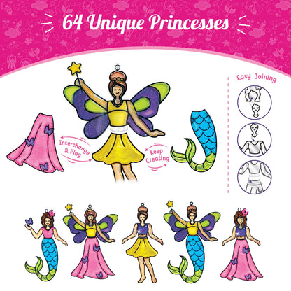 Imagimake Window Art Princess & Unicorn | Mermaid Suncatcher Kit | 32 Pieces Glass Painting Set | Kids Activities Ages 5-8 | DIY Craft Kit | Birthday Gift for Girls Ages 5,6,7,8,9,10,12 Years Old