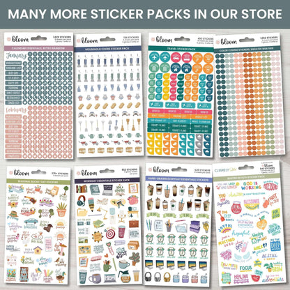 bloom daily planners Monthly Celebrations Planner Stickers for Calendar Decorating, Planning, Scrapbooking - Holiday, Seasonal, & General Events (14 Sheets, 1,150+ Stickers per Pack) - Cool Tones