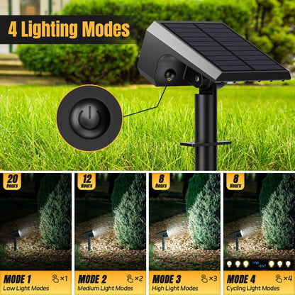 Flaow Solar Spot Lights Outdoor, [10 pack/118 LED] 4 Modes Auto On/Off Solar Landscape Spotlights, Ip67 Waterproof Solor Powered Pathway Lights for Outside Yard Garden Walkway Tree Patio (Cool White)
